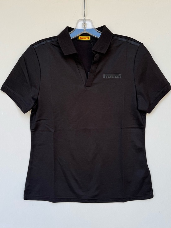 pirelli Tops - Pirelli Polo Shirt NWT Blue Short Sleeve Logo Top Women’s Medium Motorsport